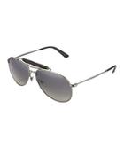 Thin Aviator Sunglasses, Black