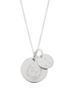 Sterling Silver Block Initial & Horseshoe Charm Necklace