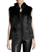 Faux-fur Vest, Black