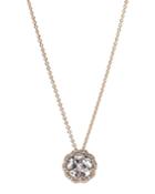 18k Rose Gold Diamond And Topaz Flower Pendant Necklace