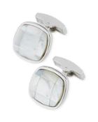 Rounded Square Cuff Links W/ Mother-of-pearl Checkerboard