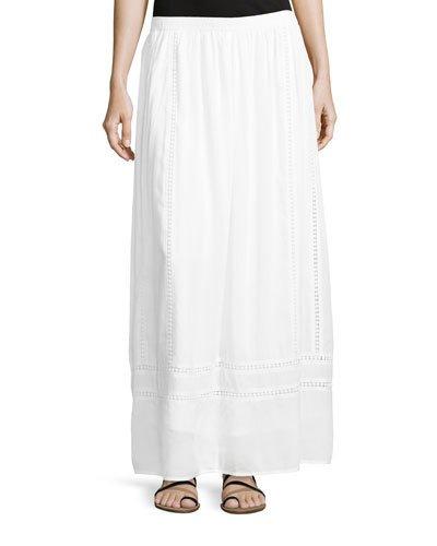Embroidered-inset Woven Maxi