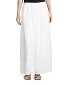 Embroidered-inset Woven Maxi