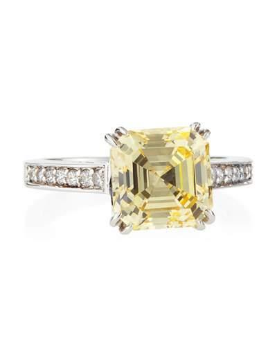 Canary Cz Asscher-cut Ring