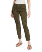 High-rise Distressed Straight-leg Jeans