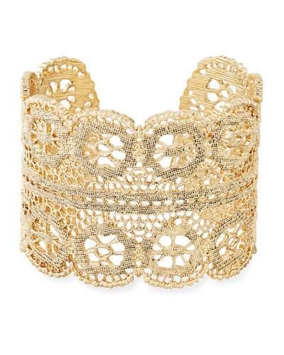 Filigree Unique Cuff Bracelet, Gold