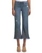 Embellished Cropped Kick-flare Jeans