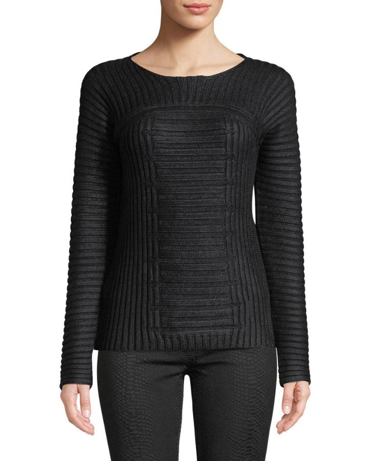 Textured Crew-neck Pullover