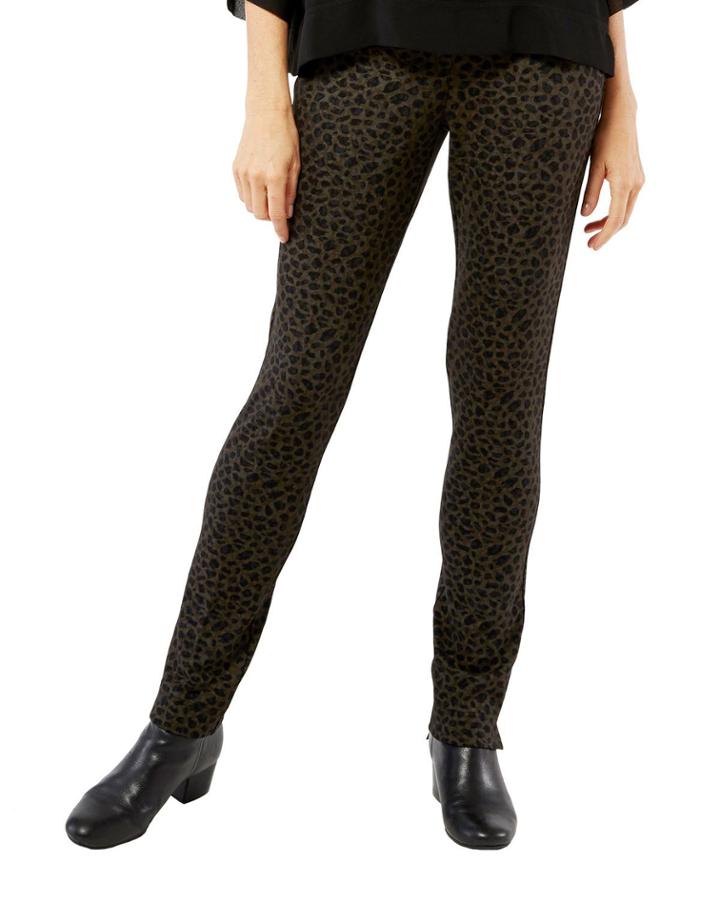 Jasmine Cheetah-print Invisible Fly Front Pants
