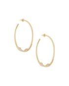 14k Flawless Knot Pave Diamond Hoop Earrings