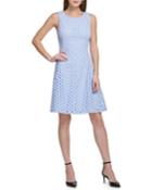 Circle Eyelet Cotton Fit-and-flare Dress