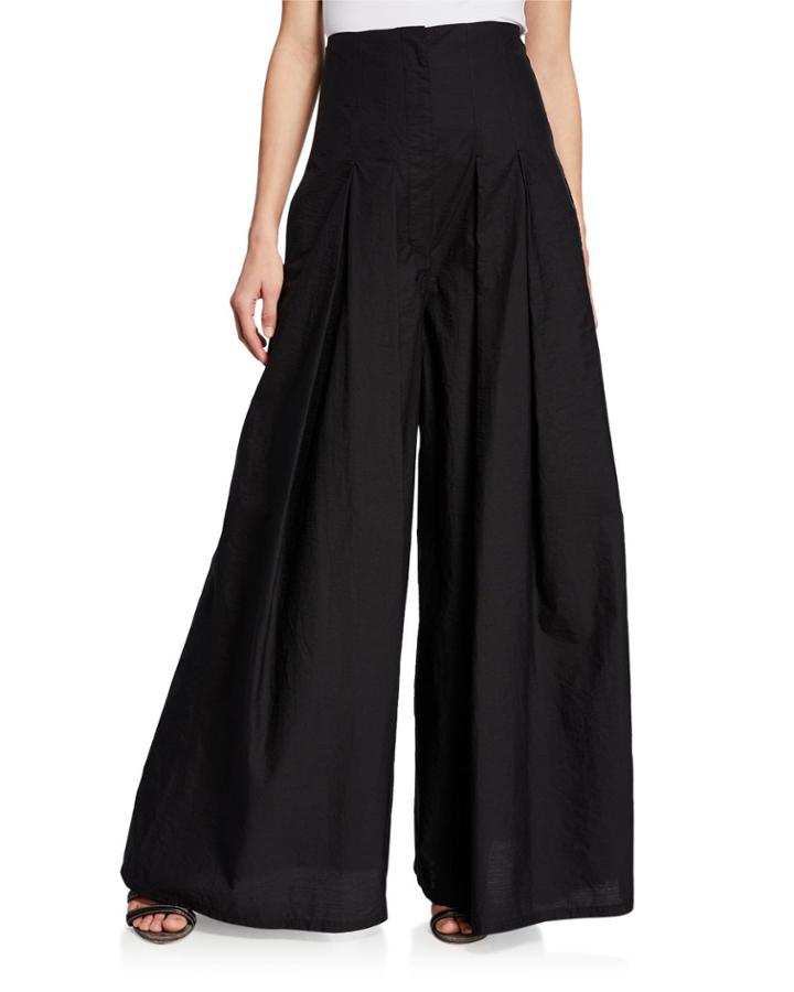 Crinkled Cotton Wide-leg