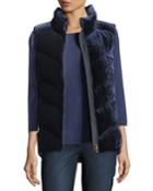 Sanni-d Velvet Quilted Down Puffer Vest