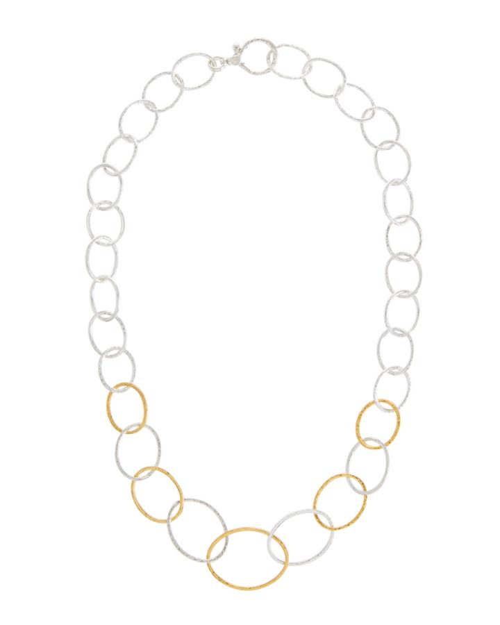 Hoopla Graduating Two-tone Chain Necklace