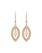 14k Opal Oval & Diamond Drop Earrings