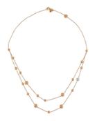18k Rose Gold Classic Double-row Necklace W/ Diamonds