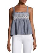 The Smocked Tank, Indigo