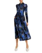 Wave-print Bow-neck