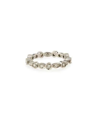 Leaf 18k Bezel Diamond Eternity Band Ring