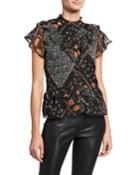 Irene Ruffled Floral-print Top