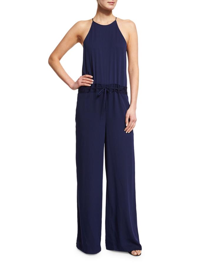 Davin Silk-blend Drawstring Jumpsuit,