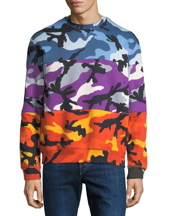 Men's Multicolor Pieced Camouflage