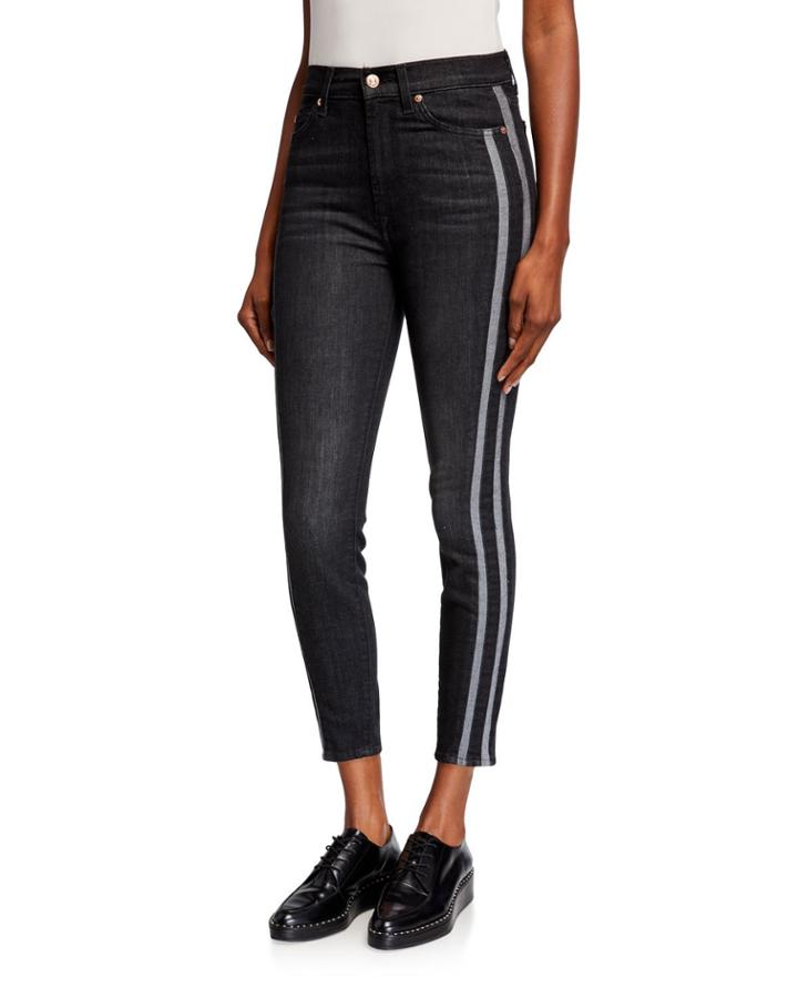 Gwenevere Side Stripe High Waist Ankle Jeans