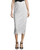Scalloped Lace High-waist Pencil Skirt,