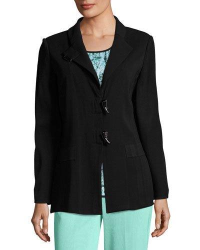 Toggle-front Knit Jacket, Black