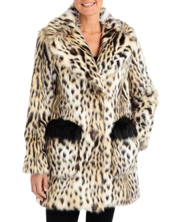 Leopard-print Faux-fur Walker Coat