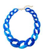Lucite Chain Necklace, Blue