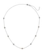 14k White Gold 9-diamond By-the-yard Necklace