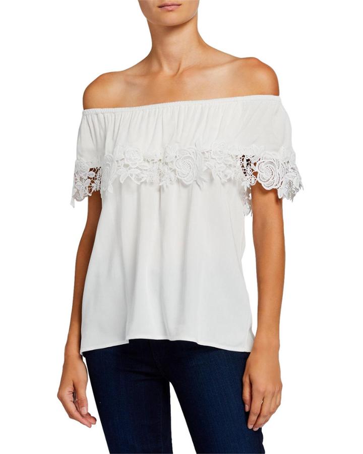 Beating Heart Lace Off-the-shoulder Top
