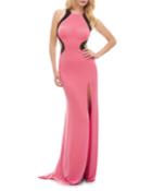 Side-cutout Jersey Gown With Thigh