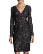 Long-sleeve Lace Cocktail Dress