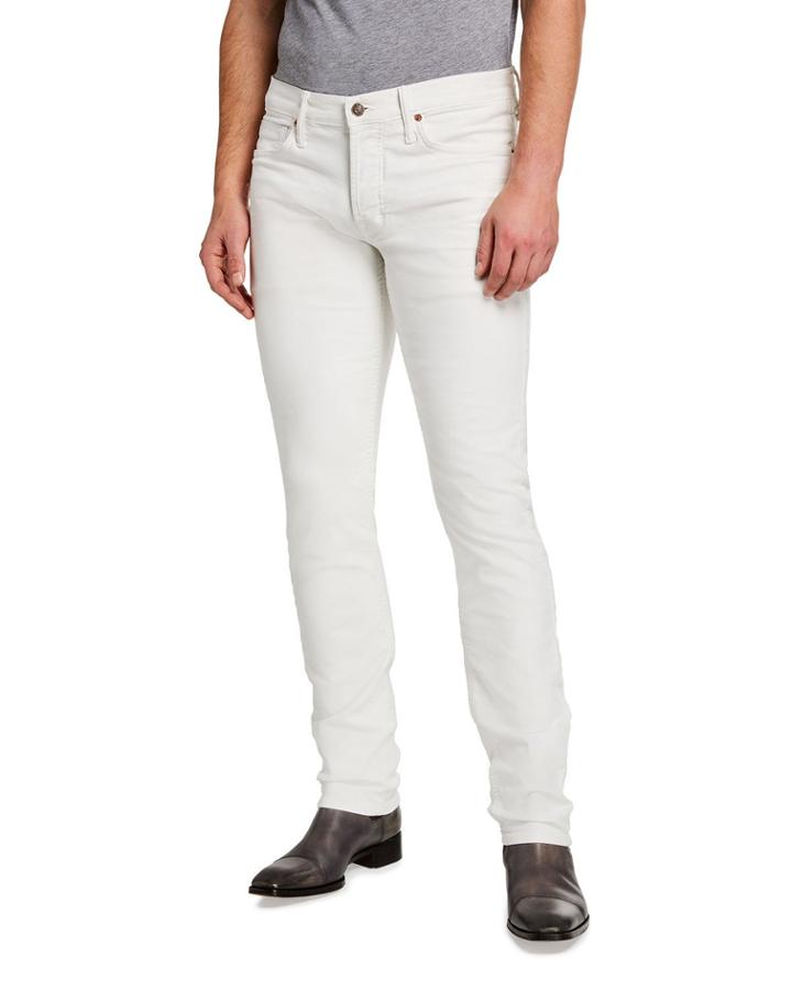 Men's Straight Fit Denim Pants, White