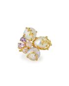 Freshwater Pearl & Multi-gemstone Cluster Ring