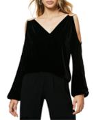 Gigi Velvet Cold-shoulder Top