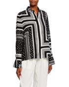 Geometric Button-front