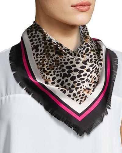 Satin-bordered Cheetah-print Bandana