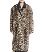 Single-breasted Oversized Leopard-print