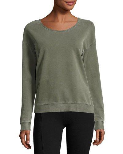Scoop-neck Cotton-blend