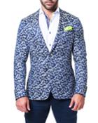 Men's Beethoven Army Gray Printed Blazer