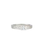 18k White Gold Diamond Shank Ring,