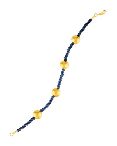 Delicate Hue Sapphire Beaded Bracelet