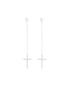 18k Diamond Cross Dangle Earrings