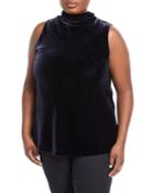 Raynor Tie-back Velvet Blouse,