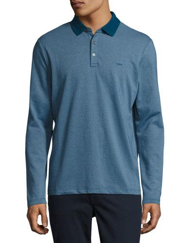 Long-sleeve Cotton Polo Shirt,