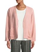Jaca Button-front Long-sleeve Boucle Cardigan