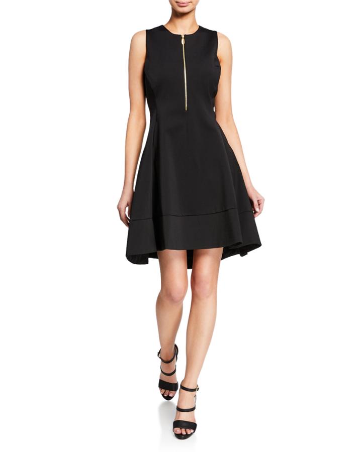 Sleeveless Fit-and-flare Asymmetrical Dress